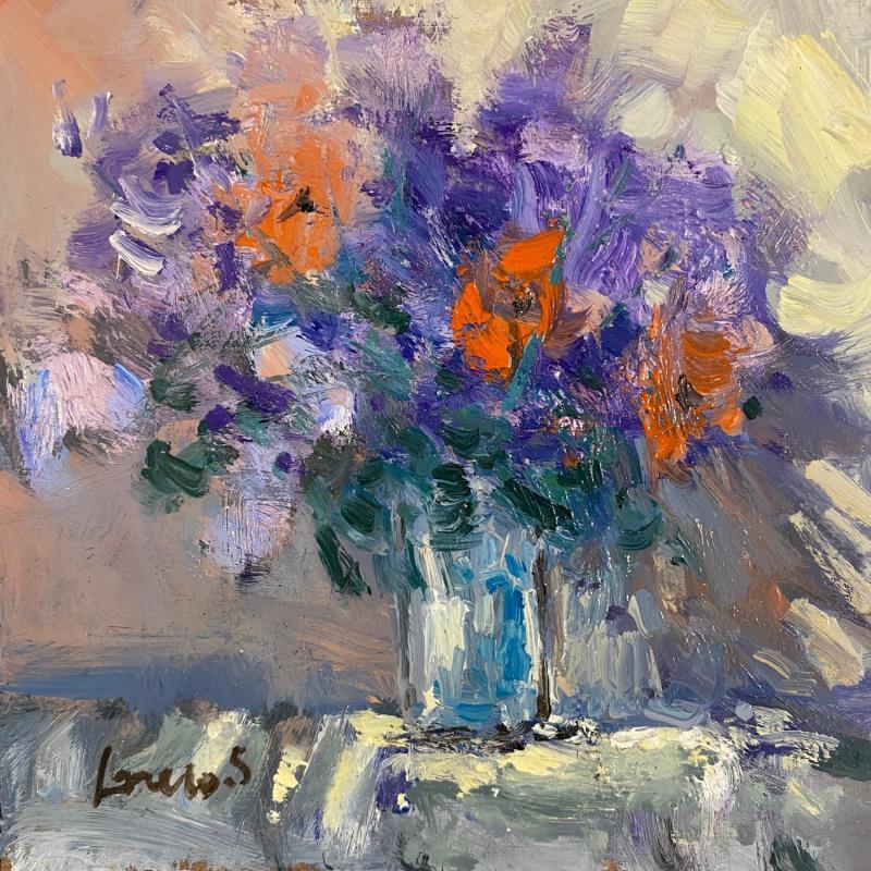 Painting Bouquet sucré by Greco Salvatore | Painting Figurative Oil, Wood Still-life