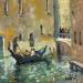 Peinture Venise par Greco Salvatore | Tableau Figuratif Urbain Marine Scènes de vie Bois Huile