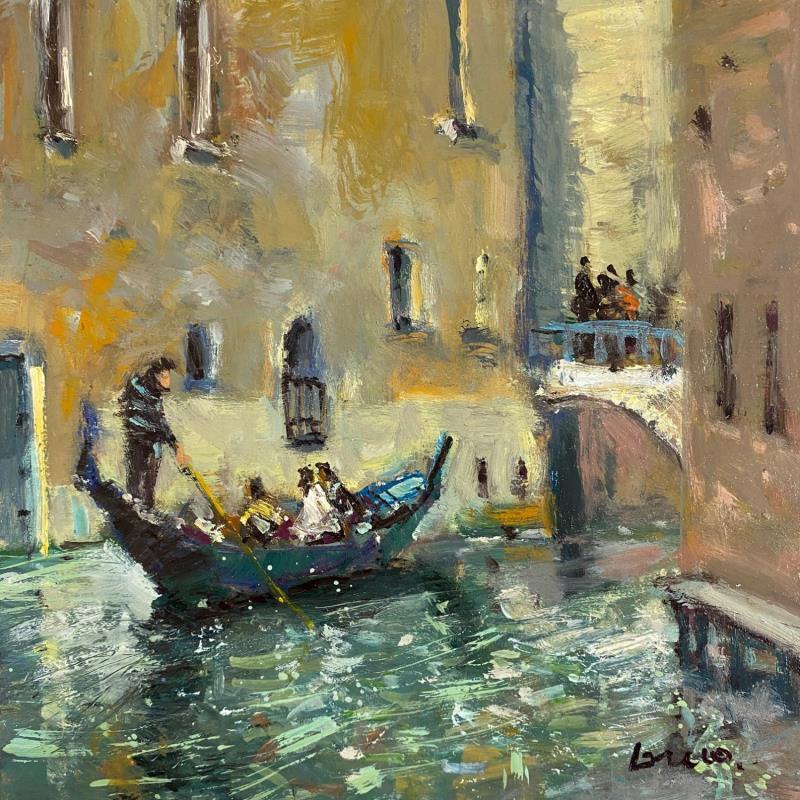 Painting Venise by Greco Salvatore | Painting Figurative Urban Marine Life style Wood Oil
