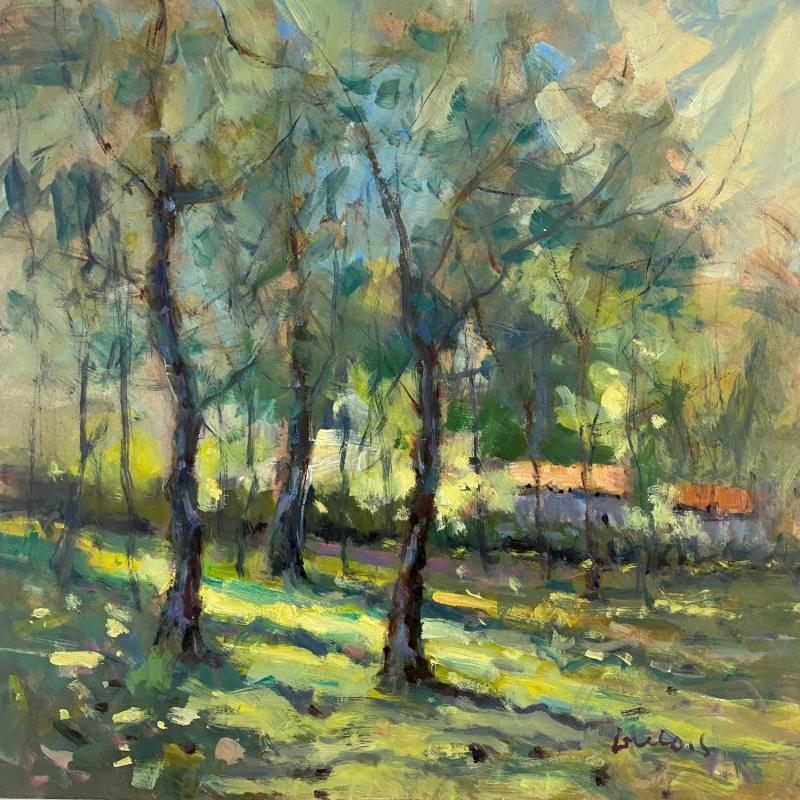 Painting Le chant des arbres by Greco Salvatore | Painting Figurative Oil, Wood Landscapes, Nature