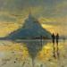 Painting Reflet St Michel by Greco Salvatore | Painting Figurative Landscapes Nature Architecture Wood Oil