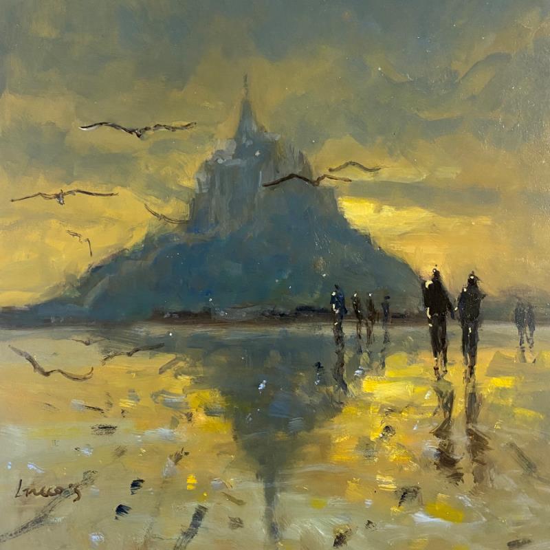 Painting Reflet St Michel by Greco Salvatore | Painting Figurative Oil, Wood Architecture, Landscapes, Nature