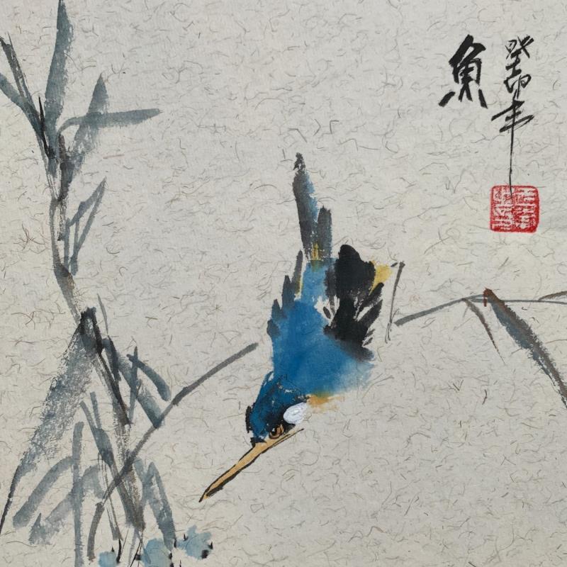 Gemälde Fish von Yu Huan Huan | Gemälde Figurativ Tiere Stillleben Tinte