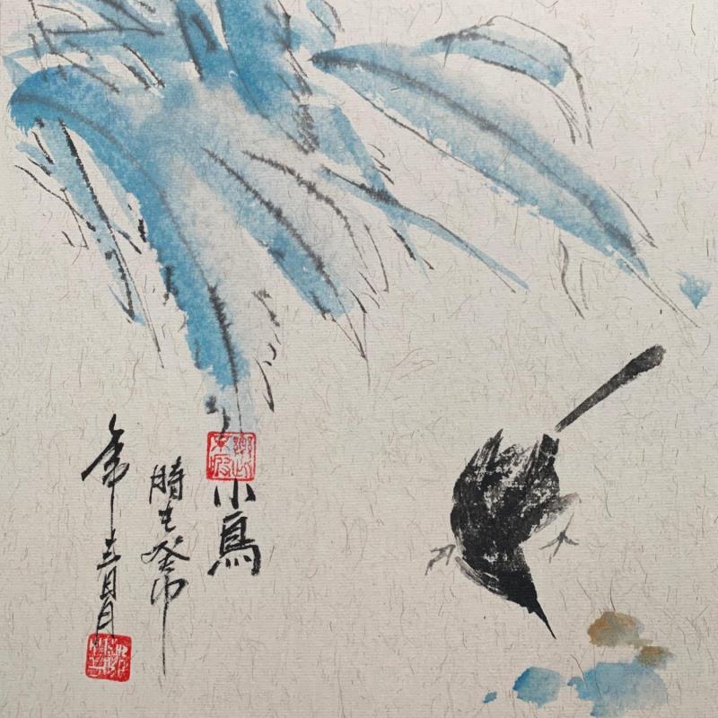 Gemälde Little bird  von Yu Huan Huan | Gemälde Figurativ Tiere Stillleben Tinte