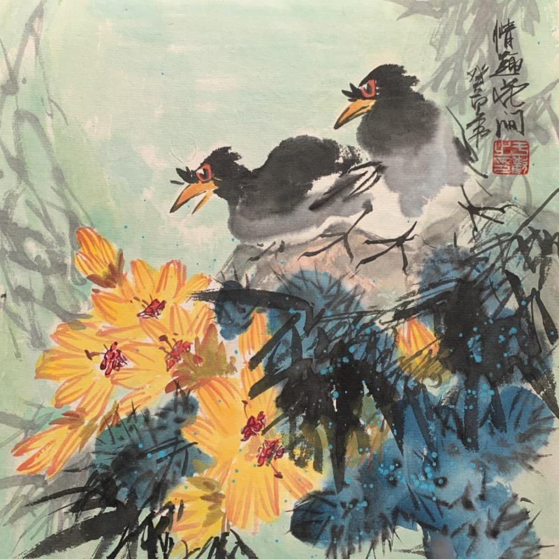 Peinture Flower realm charm  par Yu Huan Huan | Tableau Figuratif Encre Animaux, Natures mortes