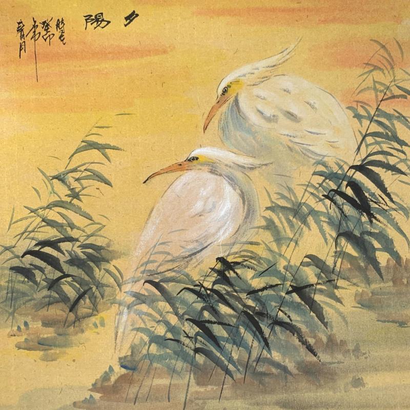 Peinture Sunset  par Yu Huan Huan | Tableau Figuratif Animaux Natures mortes Encre