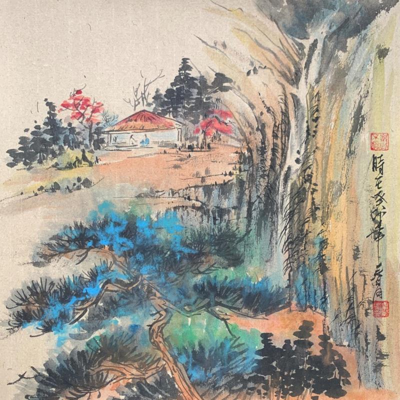 Painting Grandiose talk  by Yu Huan Huan | Painting Figurative Ink Landscapes