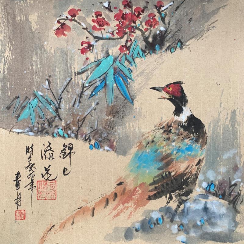 Peinture Golden pheasant  par Yu Huan Huan | Tableau Figuratif Encre animaux