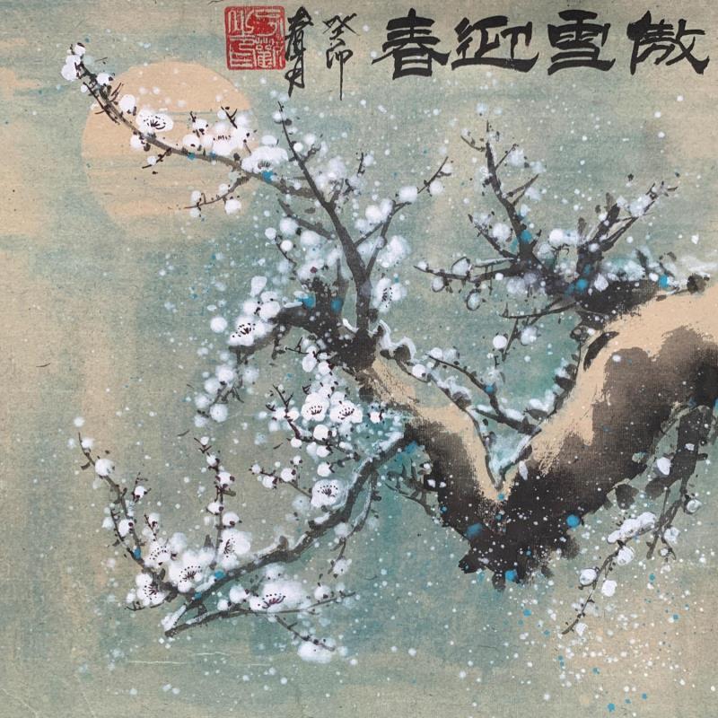 Gemälde Defying the snow to welcome spring  von Yu Huan Huan | Gemälde Figurativ Stillleben Tinte