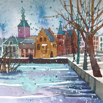 Painting NO.  2367  THE HAGUE  HOFVIJVER by Thurnherr Edith | Painting Figurative Watercolor Urban