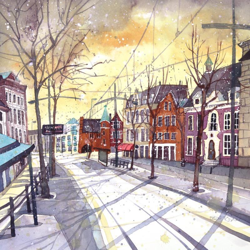 Painting NO.  2360 THE HAGUE  KNEUTERDIJK by Thurnherr Edith | Painting Figurative Urban Watercolor