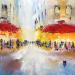 Painting Terrasses de café by Raffin Christian | Painting Figurative Urban Oil Acrylic