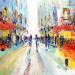 Painting Balade en ville by Raffin Christian | Painting Figurative Urban Oil Acrylic