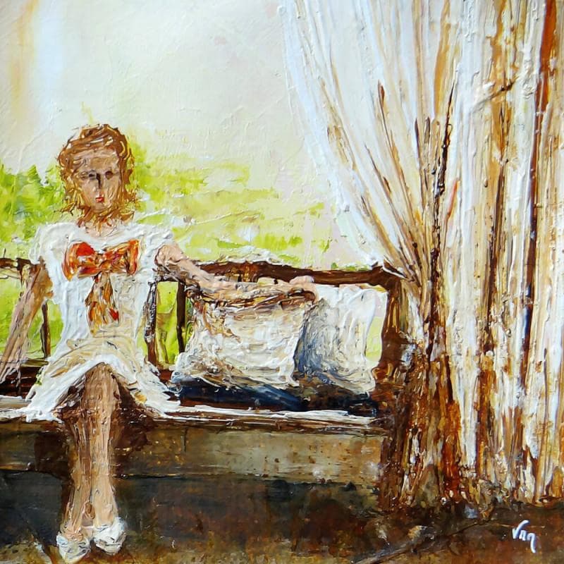 Painting Le noeud by Mezan de Malartic Virginie | Painting Figurative Oil Life style
