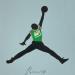 Painting Vert Jordan by Chauvijo | Painting Pop-art Pop icons Graffiti Acrylic Resin