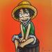 Painting Kid Luffy-retro by Chauvijo | Painting Pop-art Pop icons Graffiti Acrylic Resin