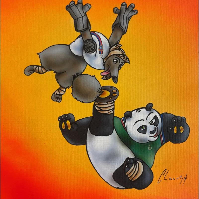 Peinture Kung-fu par Chauvijo | Tableau Pop-art Acrylique, Graffiti, Résine Icones Pop