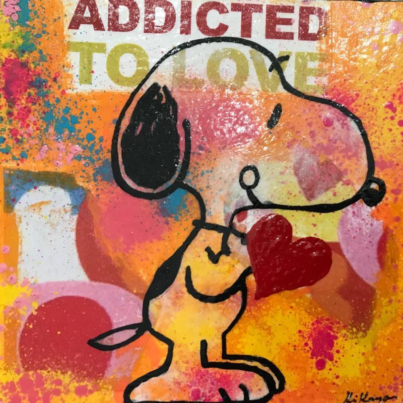 Painting Snoopy coeur by Kikayou | Painting Pop-art Graffiti Pop icons