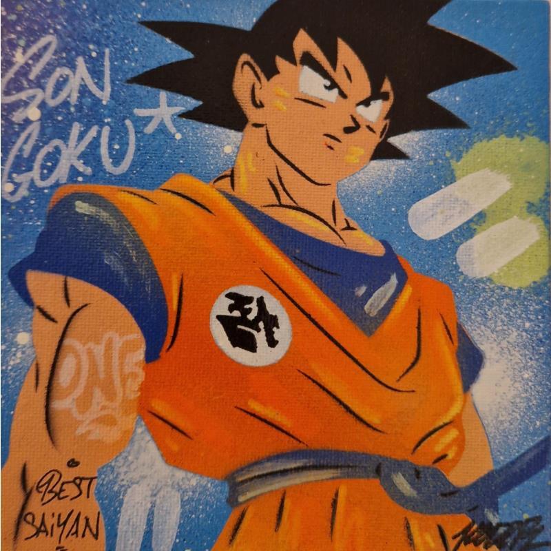 Peinture Son Goku  par Kedarone | Tableau Pop-art Icones Pop Graffiti Posca