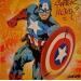 Peinture Captain America  par Kedarone | Tableau Pop-art Icones Pop Graffiti Posca