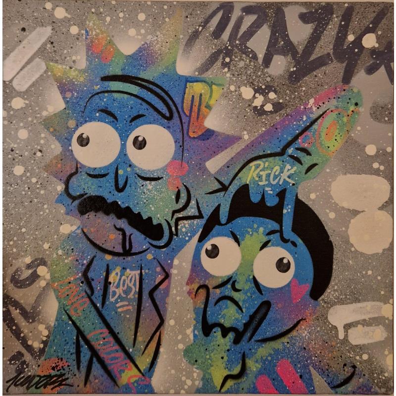 Peinture Rick and morty  par Kedarone | Tableau Pop-art Icones Pop Graffiti Posca