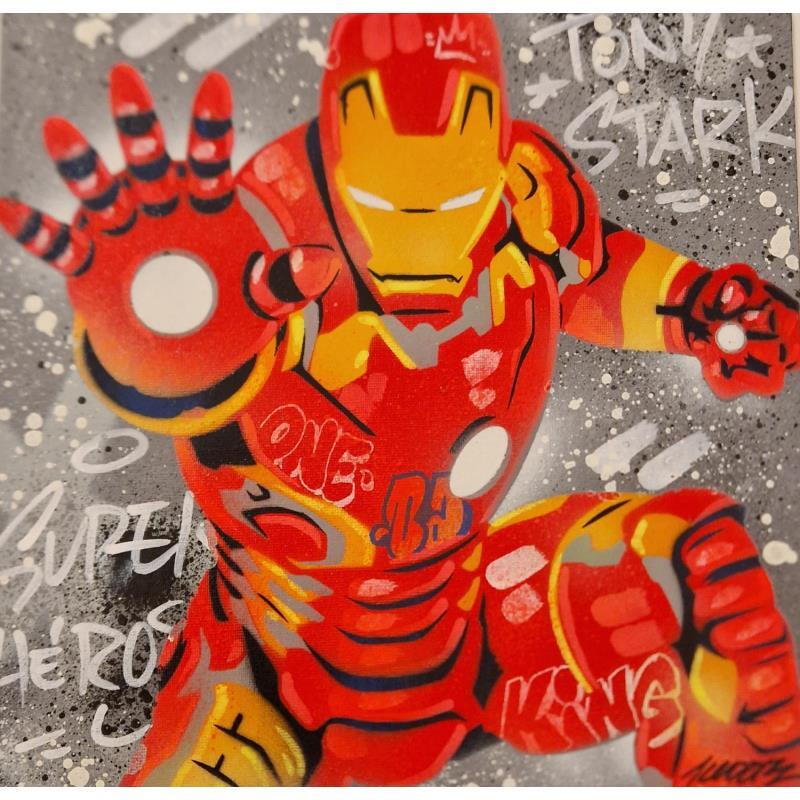 Peinture Iron man  par Kedarone | Tableau Pop-art Icones Pop Graffiti Posca