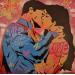 Peinture Superman Wonderwoman Love  par Kedarone | Tableau Pop-art Icones Pop Graffiti Posca