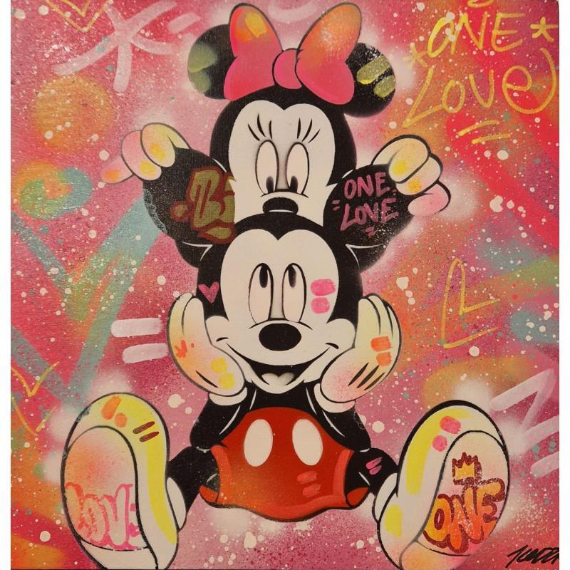 Peinture Mickey more love  par Kedarone | Tableau Street Art Graffiti, Posca Icones Pop