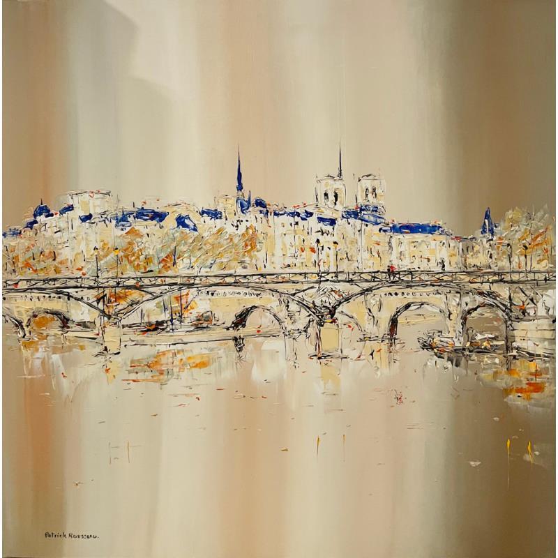 Painting Le pont des Arts by Rousseau Patrick | Painting Figurative Oil Urban