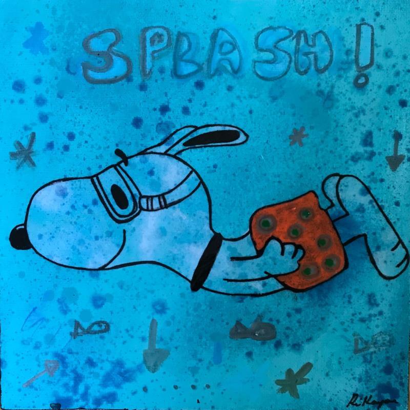 Painting Snoopy snorkling by Kikayou | Painting Pop-art Pop icons Graffiti