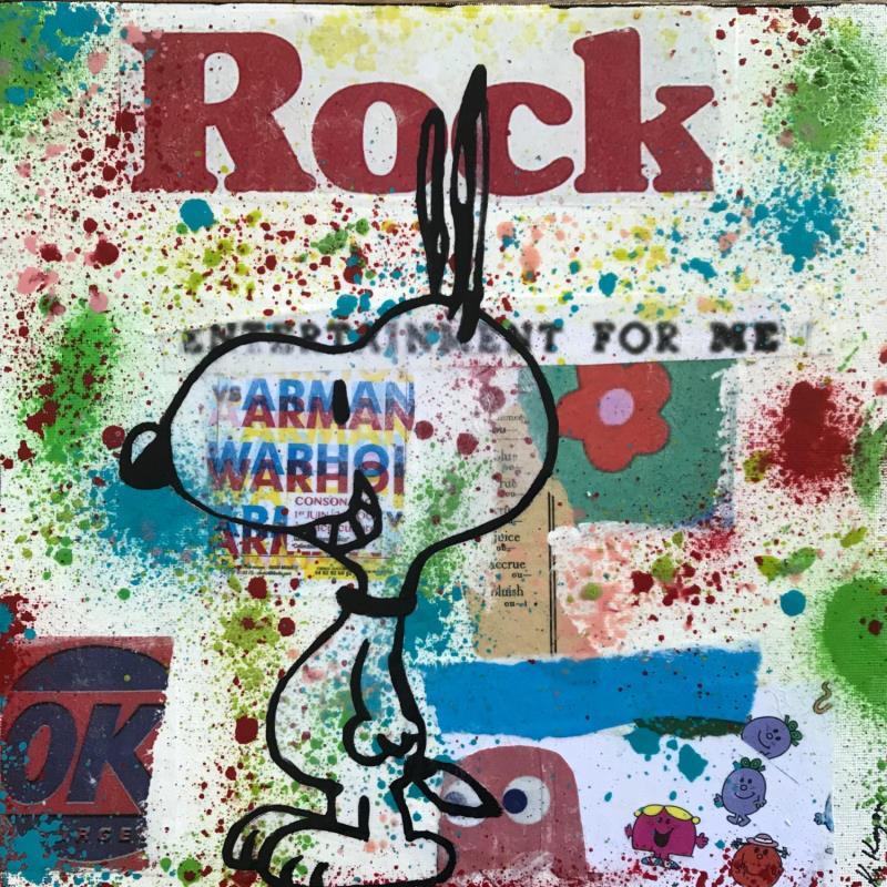 Painting Snoopy rock by Kikayou | Painting Pop-art Graffiti Pop icons