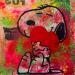 Peinture Snoopy love bis par Kikayou | Tableau Pop-art Icones Pop Graffiti