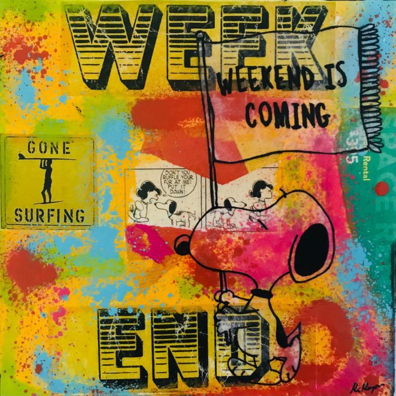 Painting Week end is coming by Kikayou | Painting Pop-art Graffiti Pop icons