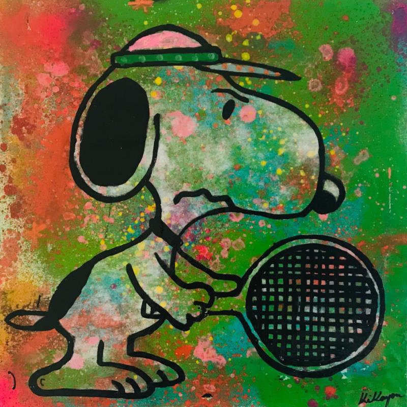 Peinture Snoopy tennis  par Kikayou | Tableau Pop-art Icones Pop Graffiti