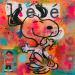 Gemälde Snoopy en été von Kikayou | Gemälde Pop-Art Pop-Ikonen Graffiti