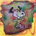Painting Snoopy happy by Kikayou | Painting Pop-art Pop icons Graffiti Cardboard