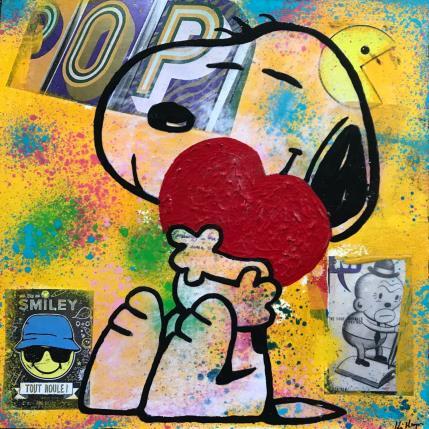 Painting Snoopy Pop love by Kikayou | Painting Pop-art Graffiti Pop icons