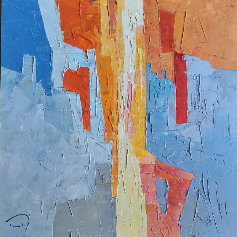 Painting La fenêtre grise by Tomàs | Painting Abstract Oil Life style, Urban