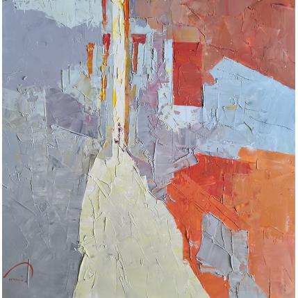 Painting La ville orange  by Tomàs | Painting Abstract Oil Life style, Urban