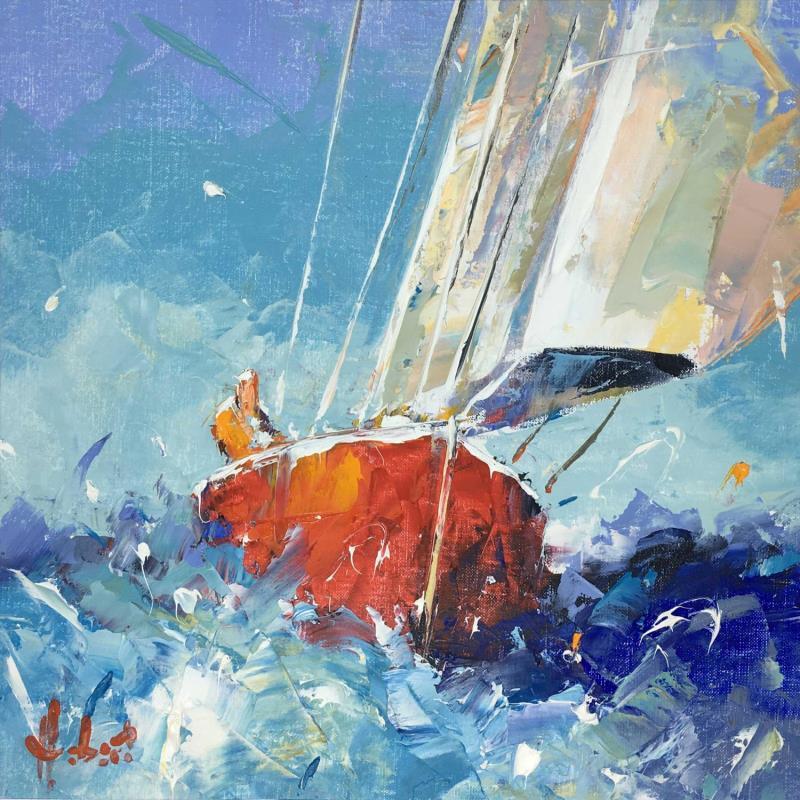 Gemälde En Rouge von Hébert Franck | Gemälde Figurativ Landschaften Marine Öl