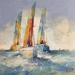 Painting Trio by Hébert Franck | Painting Figurative Landscapes Marine Oil