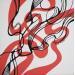 Peinture Strawberry smoke  par Duro Maria | Tableau Abstrait Minimaliste Noir & blanc Acrylique