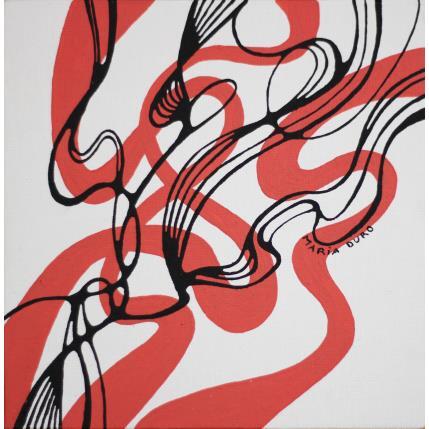 Peinture Strawberry smoke  par Duro Maria | Tableau Abstrait Acrylique Minimaliste, Noir & blanc