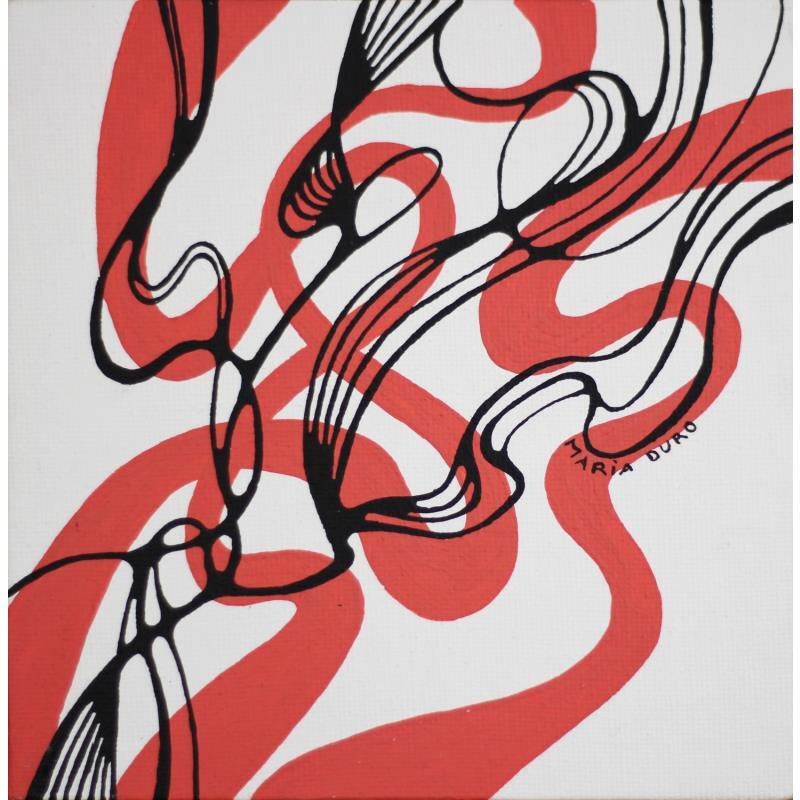 Peinture Strawberry smoke  par Duro Maria | Tableau Abstrait Minimaliste Noir & blanc Acrylique