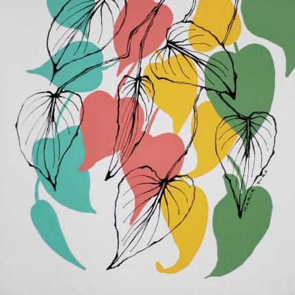 Painting Philodendron d'été by Duro Maria | Painting Figurative Acrylic Minimalist, Nature, Pop icons