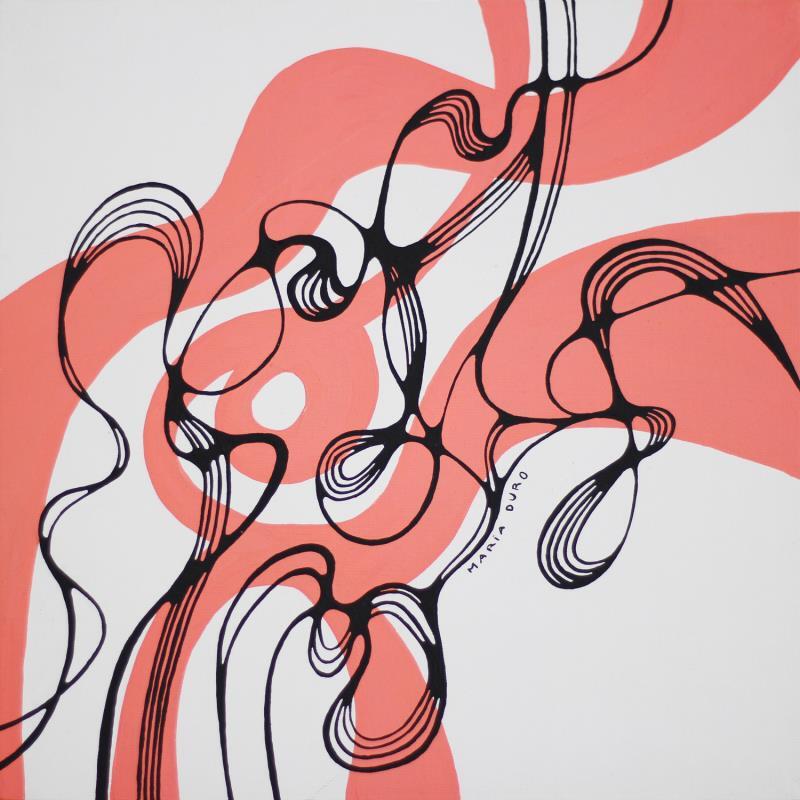 Peinture Spring smoke par Duro Maria | Tableau Abstrait Minimaliste Noir & blanc Acrylique