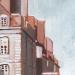 Peinture Sur les remparts de St Malo par Gemini. H  | Tableau Réalisme Urbain Architecture Huile Acrylique