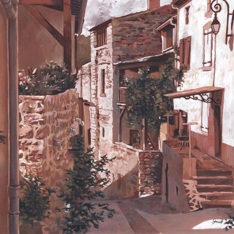 Painting Charme médiéval by Gemini. H  | Painting Realism Acrylic, Oil Architecture, Urban