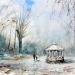 Peinture L'hiver au jardin des Prébendes par Gutierrez | Tableau Impressionnisme Nature Aquarelle