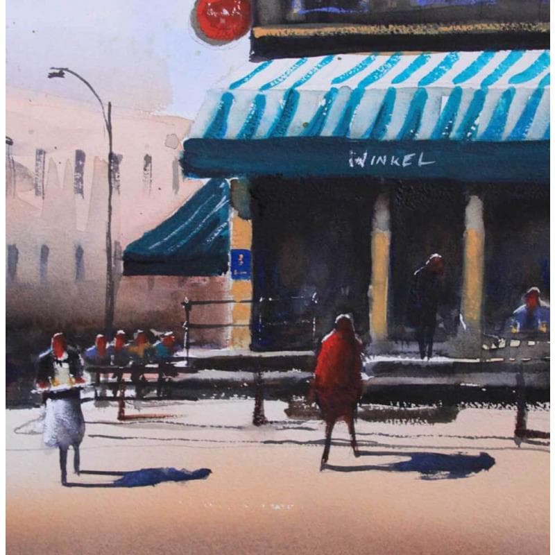 Painting Amsterdam 2 by Min Jan | Painting Figurative Urban Watercolor